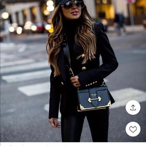 Balmain Black wool blazer with gold-tone double-breasted fastening